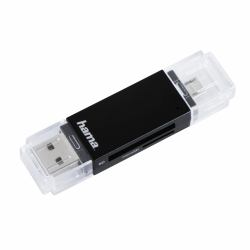 Hama Basic USB 2.0 OTG Cardreader, SD/microSD, black 