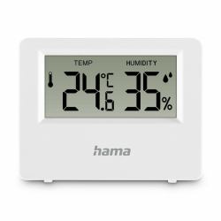 Hama Ebro Thermometer and Hygrometer, Digital, For Indoors or Outdoors, white 