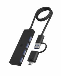 ICY BOX IB-HUB1424-C3 USB 3.2 Gen 1 [3.1 Gen 1] Type-A + Type-C 5000 Mbit/s Black 