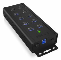 ICY BOX IB-HUB1703-QC3 USB 3.2 Gen 1 [3.1 Gen 1] Type-B 5000 Mbit/s Black 