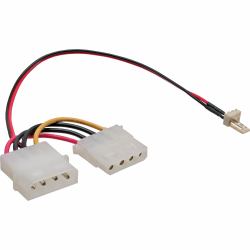 InLine Fan Adapter Cable 3pin Fan / 4pin power supply 0.3m 