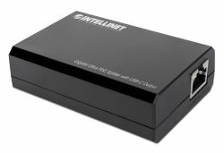 Intellinet PoE Splitter with USB-C Output, PoE++ / 4PPoE, Gigabit Ultra, IEEE 802.3bt, RJ45 In and Out Ports, Up to 45 W USB-C Output Port 