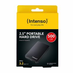 Intenso Portable Hard Drive [2.5 inch], 500 GB, 5400 RPM, 8 MB Cache, USB 3.0, certified refurbished, black 