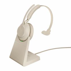 Jabra Evolve2 65 USB-A UC Chrg stand Mono - Beige 