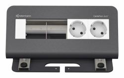 Kindermann CABLEPORT DESK 4-WAY 2 X POWER - 