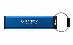 Kingston Technology IronKey 8GB Keypad 200, FIPS 140-3 Lvl 3 AES-256 Hardware Encrypted 
