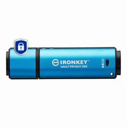 Kingston Technology IronKey 64GB USB-C Vault Privacy 50C AES-256 Encrypted, FIPS 197 