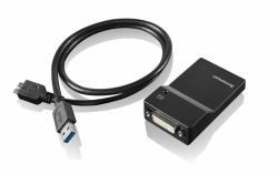 Lenovo USB 3.0 - DVI/VGA USB graphics adapter 2048 x 1152 pixels Black 