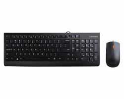 Lenovo 300 keyboard Mouse included Universal USB QWERTY US English Black  - foreign version