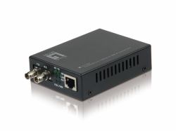 LevelOne RJ45 to ST Fast Ethernet Media Converter, Multi-Mode Fiber, 2km 