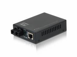 LevelOne RJ45 to SC Fast Ethernet Media Converter, Single-Mode Fiber, 20km 
