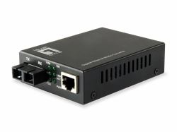 LevelOne RJ45 to SC Gigabit Media Converter, Single-Mode Fiber, 20km 