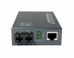LevelOne RJ45 to SC Gigabit Media Converter, PoE PSE, Single-Mode Fiber, 20km 