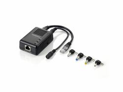 LevelOne Fast Ethernet PoE Splitter, 802.3af PoE, 5-12V DC Output 
