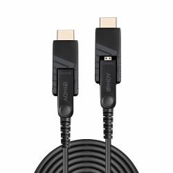 Lindy 40m Fibre Optic Hybrid Micro-HDMI 18G Cable with Detachable HDMI and DVI Connectors 