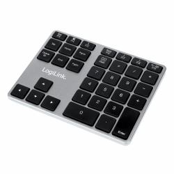 LogiLink ID0187 numeric keypad Universal Bluetooth Aluminium, Black 