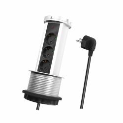 LogiLink LPS235A power extension 1.8 m 3 AC outlet[s] Indoor Black, Silver 