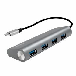 LogiLink UA0309 interface hub USB 3.2 Gen 1 [3.1 Gen 1] Type-C 5000 Mbit/s Grey 