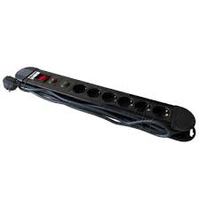 M-Cab SOCKET STRIP 6S PVC 3M BK PREM - SURGE AND OVERLOAD PROTECTION