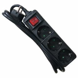 M-Cab SOCKET STRIP 3S PVC 1.5M BK ECO - 16A/3680W