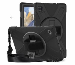 MAXCases Shield Case for Samsung Galaxy Tab A11 PLUS [2025] w/ Hand strap, shoulder strap & screen protector [Black] 