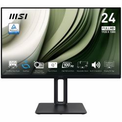 MSI Pro MP245PG 24 Inch Monitor, FHD [1920 x 1080], 100Hz, IPS, 1ms, 1x HDMI 1.4b, 1x DP 1.2a output, 1x D-Sub[VGA], Built-in Speakers, Anti-Glare, Anti-Flicker, Less Blue light, TÜV Certified, VESA, Kensington, 4-way adjustable stand, Black 