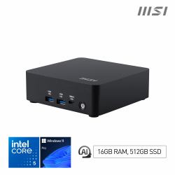 MSI Cubi NUC AI 1UMG Intel Core Ultra 5 125H, Desktop PC, NUC, SFF, Mini Computer, HTPC, [16GB RAM, 512GB Storage, Windows 11 PRO], Intel Graphics/DDR5/Dual ThunderBolt 4/Dual HDMI/Dual LAN/WiFi 6E/BT 5.3/VESA - NUC AI 1UMG i5 125H FS 16GB 512GB W11P  - UK version