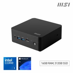 MSI Cubi NUC 1M Intel Core 5 120U Desktop PC, NUC, SFF, Mini Computer, HTPC, [16GB RAM, 512GB Storage, Windows 11 PRO], Intel Graphics/DDR5/Dual ThunderBolt 4/Dual HDMI/Dual LAN/WiFi 6E/BT 5.3/VESA - NUC 1M i5 120U FS 16GB 512GB W11P  - UK version