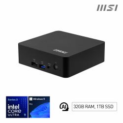 MSI Cubi NUC AI+ 3MG Intel Core Ultra 9 386H [18MB Cache], 32GB DDR5-SDRAM, 1000GB SSD, Intel Graphics, LAN, WLAN, Bluetooth, Windows 11 Pro - NUC AI+ 3MG i9 386H FS 32GB 1TB W11PP  - UK version