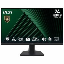 MSI Pro MP245G 24 Inch Monitor, FHD [1920 x 1080], 100Hz, IPS, 1ms, 1x HDMI 1.4b, 1x DP 1.2a output, 1x D-Sub[VGA], Built-in Speakers, Anti-Glare, Anti-Flicker, Less Blue light, TÜV Certified, VESA, Kensington, Black 