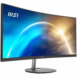 MSI Pro MP341CQ 34 Inch Curved Monitor, 1500R, UWQHD [3440 x 1440], 21:9, 100Hz, VA, 4ms, HDMI, VGA, Built-in Speakers, Anti-Glare, Anti-Flicker, Less Blue light, TÜV Certified, VESA, Kensington, Black 