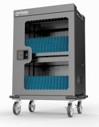 Manhattan iPad to 13", MacBook Air to 15" & Chromebook 16" 32-bay Charging Trolley/Cart via USB-C, Also other tablets/smartphones [with device to USB-C cable], Bays 404x27.6x283mm,Device charging cables not included [suggest USB-C cable 354868],Cabinet 