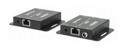 Manhattan 4K HDMI over Ethernet Extender Kit, Extends 4K@30Hz signal up to 40m or a 1080p@60Hz signal up to 70m with a single Cat6 Ethernet Cable, Transmitter and Receiver, Power over Cable [PoC], Black, Three Year Warranty 