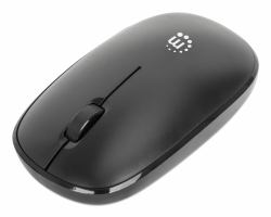 Manhattan MW3050 Wireless Optical Mouse, Black, 1200dpi, 2.4Ghz [up to 10m], USB, Ambidextrous, Three Button with Scroll Wheel, USB-A nano receiver, AA battery [included], Low friction base, USB version [most popular type, which is USB-A], Three Year Warranty 