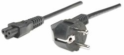 Manhattan Mains Power Cord/Cable, Euro 2-pin [CEE 7/4 Schuko] plug to C5 Female [cloverleaf/triangular], 1.8m, 16A, Lead, Lifetime Warranty 