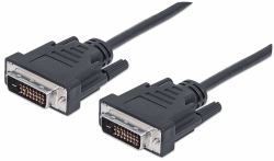 Manhattan Digital DVI-D Dual Link Video Cable, 3m, Male to Male, Fully Shielded, Compatible with DVD-D, Black, Lifetime Warranty 