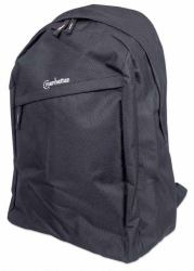 Manhattan Knappack Backpack 15.6", Black, LOW COST, Lightweight, Internal Laptop Sleeve, Accessories Pocket, Padded Adjustable Shoulder Straps, Water Bottle Holder, Three Year Warranty 