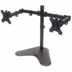 Manhattan Dual Desk Mount for TV & Monitors [Full Motion], For screens: 10-27", Stand Assembly, VESA compatability: 75x75 and 100x100mm - check the dimensions of the four mounting holes on back of screen to ensure it fits, Max 8kg [each], Black, Bracket 