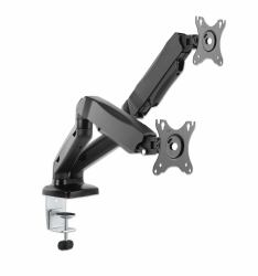 Manhattan Dual Desk Mount for TV & Monitors [Full Motion Spring], For screens 10" to 27", C-Clamp or Grommet Assembly,VESA compatibility: 75x75 and 100x100mm -check the dimensions of the four mounting holes on back of screen to ensure it fits,Max 9kg [each],Bracket 