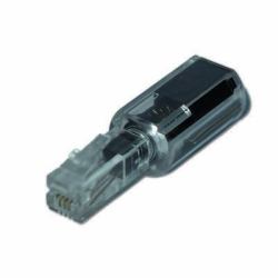 MediaRange Anti-Twist adapter for telephones with plug-in handset, black/transparent 