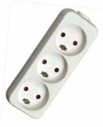 Mercodan Power strip 3 outlets - earthed, 1.5m cable, white., - Installation power strip, w. removable plug - Warranty: 24M