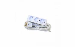 Mercodan EL power strip with 3 earthed - outlets, 7.5m cable, white. - Warranty: 24M