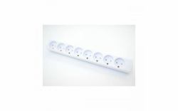 Mercodan Power strip with 8 outlets - earthed, 5.0m cable, white - Warranty: 24M