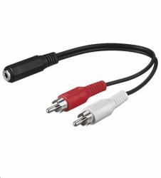 Microconnect AUDALH02 audio cable 0.2 m 2 x RCA 3.5mm Red 