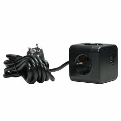 Microconnect GRUCUBE2USB-B3 power extension 3 m 3 AC outlet[s] Indoor Black 