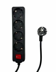 Microconnect MC-GRU0045BS power extension 5 m 4 AC outlet[s] Indoor Black 