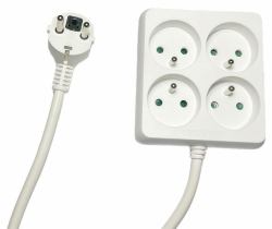 Microconnect MC-PSSQUARE040150FRW power extension 1.5 m 4 AC outlet[s] Indoor White 