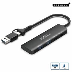 Microconnect UC0066-5G-USB-C-4IN1 interface hub USB 3.2 Gen 2 [3.1 Gen 2] Type-C 5000 Mbit/s Silver 