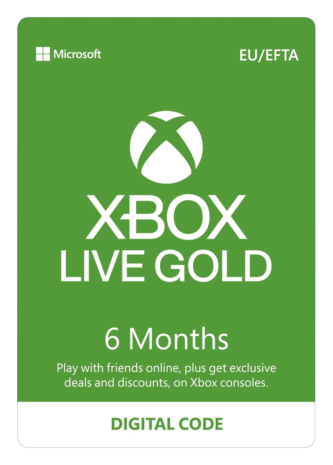 6 months gold xbox live