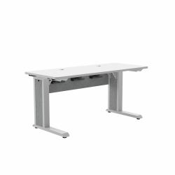 Middle Atlantic ForumTM Rectangle Table for 2 People, 30" Seated Height, Designer White Table Top with Light Table Base 
